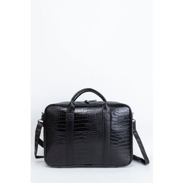Morca Macbook 15.6-16-15.6 inç Siyah Kroko Unisex Organizer Evrak Laptop Çantası