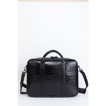 Morca Macbook 15.6-16-15.6 inç Siyah Kroko Unisex Organizer Evrak Laptop Çantası