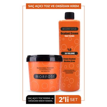 Morfose 1000 GR Mavi Toz Saç Açıcı Oryal ve 1000 ML 30 Volume Oksidan