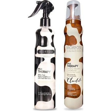 Morfose Milk Therapy Chocolate 200 ml Saç Köpüğü + Çift Fazlı 400 ml Fön Suyu
