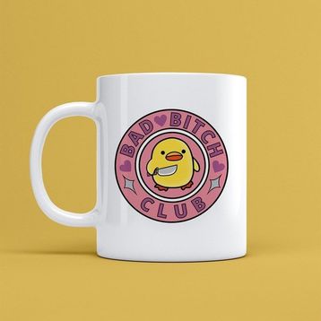 Morinna Civciv Bad Bitch Club Baskılı Kahve Kupa