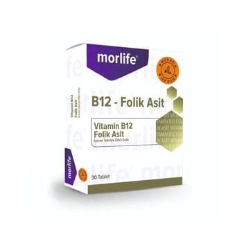 Morlife Vitamin B12 Folik Asit 30 Çiğneme Tableti