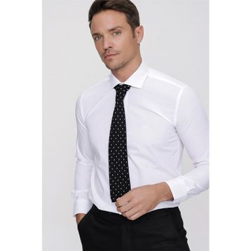 Morven Beyaz Basic Slim Fit Erkek Gömlek