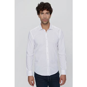 Morven Beyaz Basic Slim Fit Erkek Gömlek