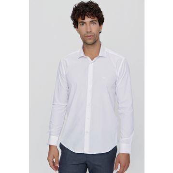 Morven Beyaz Basic Slim Fit Erkek Gömlek