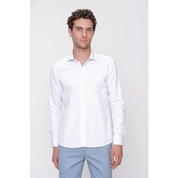Morven Mavi Saldera Slim Fit Dar Kesim Erkek Gömlek