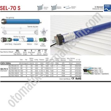 Mosel 120 Nm Düz Tüp Kepenk Giyotin Motoru