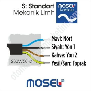 Mosel 20 Nm Düz Tüp Panjur Perde Motoru