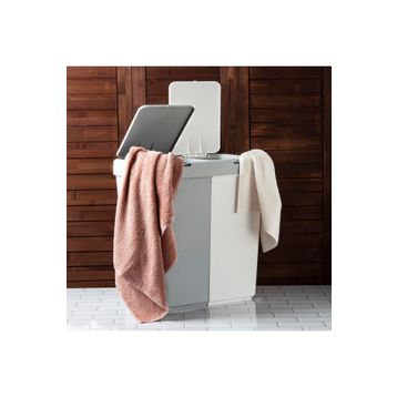 Motek Duo Laundry Gri-Beyaz 80 lt Çamaşır Sepeti