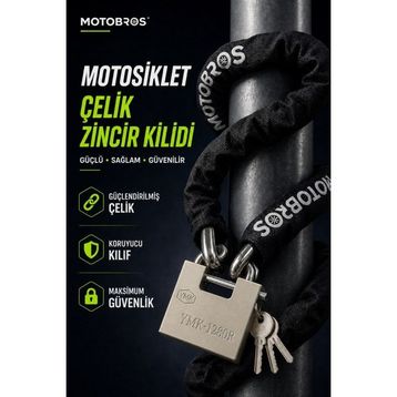 Motobros Mt-458 2 Metre Güçlendirilmiş Kalın Çelik Zincir Full Koruma Motosiklet Kilidi