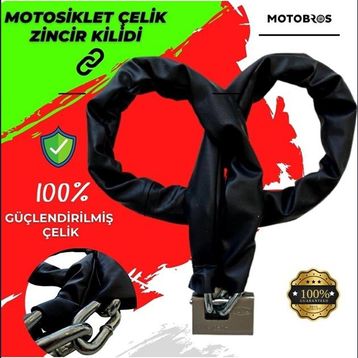 Motobros Mt-458 2 Metre Güçlendirilmiş Kalın Çelik Zincir Full Koruma Motosiklet Kilidi