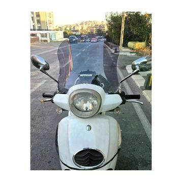 Motocam Aprilia Scarabeo 200 İe Siperlik 2008-2015 Model 35 cm Füme Renkli 4 mm Ön Cam