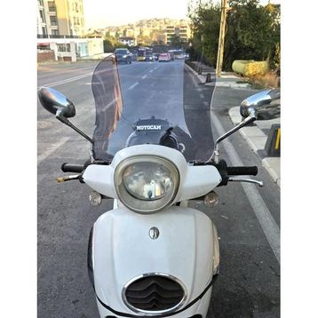 Motocam Aprilia Scarabeo 200 İe Siperlik 2008-2015 Model 35 cm Füme Renkli 4 mm Ön Cam