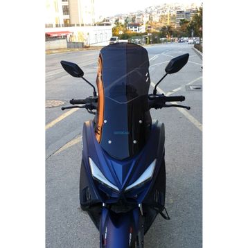Motocam Arora Max T Easy 125 Ön Cam 2022-2026 Model 55 cm Siyah Renkli 4 mm Kısa Motosiklet Rüzgarlık