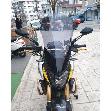 Motocam Bajaj Dominar 250 Ön Cam 2017-2026 Model 5 cm Füme Renkli 4 mm Motosiklet Rüzgarlık