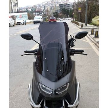Motocam Falcon Cmax 155 Ön Cam 2023-2026 Model 65 cm Siyah Renkli 4 mm Orta Boy Motosiklet Rüzgarlık