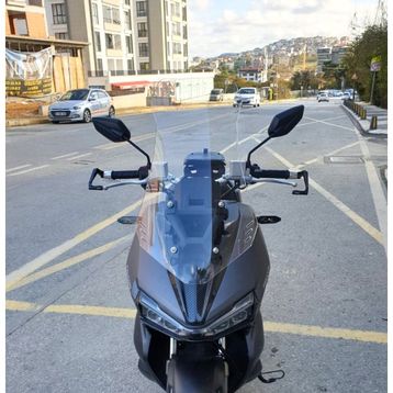 Motocam Falcon Trex 188 Ön Cam 2022-2026 Model 65 cm Şeffaf Renkli 4 mm Orta Boy Motosiklet Rüzgarlık
