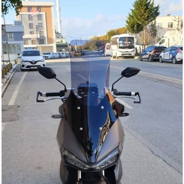 Motocam Falcon Trex 188 Ön Cam 2022-2026 Model 78 cm Füme Renkli 4 mm Uzun Motosiklet Rüzgarlık
