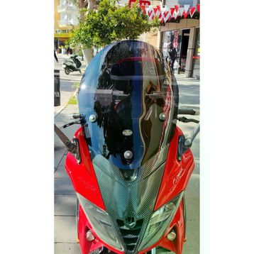 Motocam Gilera Nexus 500 2004-2008 Uyumlu Model 58 cm Siyah Renkli 4 mm Uzun Ön Cam