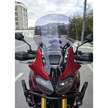 Motocam Honda Africa Twin CRF 1000 Ön Cam 2016-2020 Model 55 cm Füme Renkli 4 mm Uzun Motosiklet Rüzgarlık
