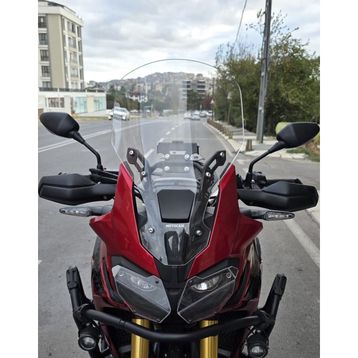 Motocam Honda Africa Twin CRF 1000 Ön Cam 2016-2020 Model 55 cm Şeffaf Renkli 4 mm Uzun Motosiklet Rüzgarlık