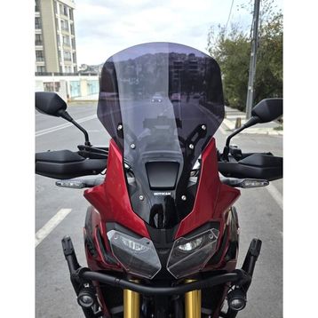 Motocam Honda Africa Twin CRF 1000 Ön Cam 2016-2020 Model 55 cm Siyah Renkli 4 mm Uzun Motosiklet Rüzgarlık
