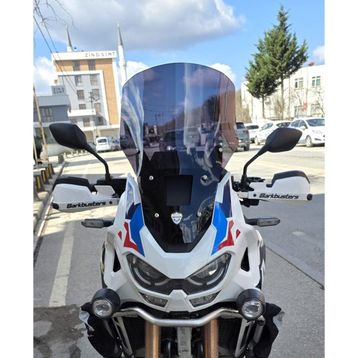 Motocam Honda Africa Twin CRF 1100 L4 Ön Cam 2023-2026 Model 54 cm Siyah Renkli 4 mm Uzun Motosiklet Rüzgarlık