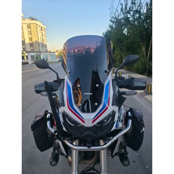 Motocam Honda Africa Twin CRF 1100L L1 Ön Cam 2020-2023 Model 51 cm Siyah Renkli 4 mm Uzun Motosiklet Rüzgarlık
