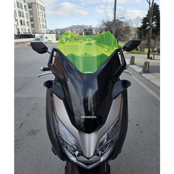 Motocam Honda Forza 250 2018-2020 Model 43 cm Neon Sarı Renkli 4 mm Ön Cam Motosiklet Siperlik
