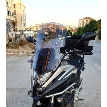Motocam Honda NC 700 750 X Ön Cam 2021-2024 Model 59 cm Füme Renkli 4 mm Uzun Motosiklet Rüzgarlık