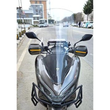 Motocam Honda PCX 2018-2020 Model 83 cm Füme Renkli 4 mm Uzun Ön Cam