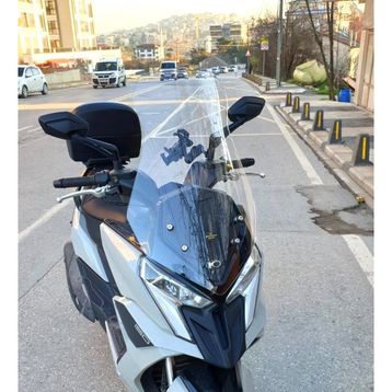Motocam Kymco Dink R 150 Ön Cam 2023-2026 Model 77 cm Şeffaf Renkli 4 mm Motosiklet Rüzgarlık