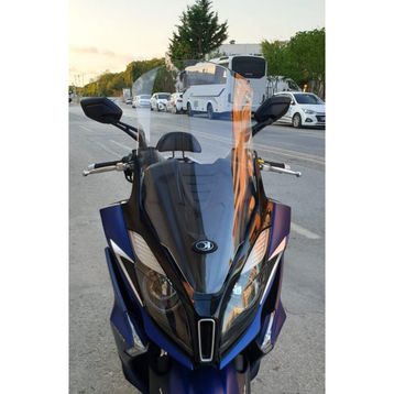 Motocam Kymco Downtown 250i Ön Cam 2016-2026-2026 Model 61 cm Siyah Renkli 4 mm Uzun Motosiklet Rüzgarlık