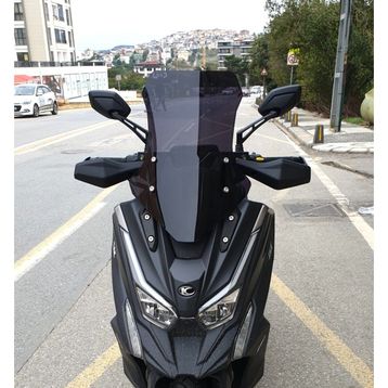 Motocam Kymco DTX 360 Ön Cam 2021-2026 Model 55 cm Siyah Renkli 4 mm Motosiklet Rüzgarlık