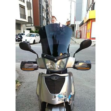 Motocam Kymco People S 200 2011 Model 48 cm Siyah Renkli 4 mm Uzun Ön Cam