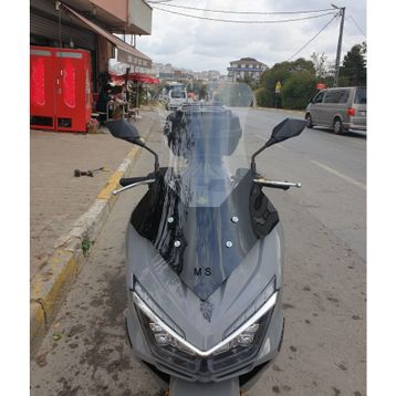 Motocam Mondial Strada 125 Ön Cam 2023-2026 Model 75 cm Şeffaf Renkli 4 mm Uzun Motosiklet Rüzgarlık