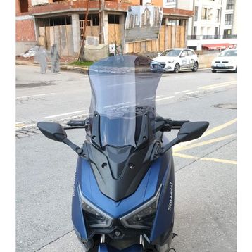 Motocam Musatti Glamaro Max 125 Ön Cam 2023-2026 Model 50 cm Füme Renkli 4 mm Uzun Motosiklet Rüzgarlık