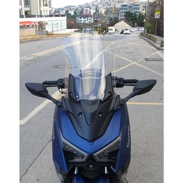 Motocam Musatti Glamaro Max 125 Ön Cam 2023-2026 Model 50 cm Şeffaf Renkli 4 mm Uzun Motosiklet Rüzgarlık