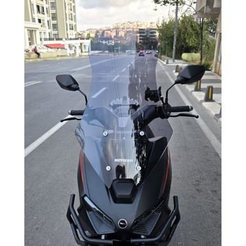 Motocam RKS Lince 125 Ön Cam 2021-2026 Model 75 cm Füme Renkli 4 mm Uzun Motosiklet Rüzgarlık