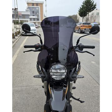 Motocam Royal Enfield Himalayan 450 Ön Cam 2023-2026 Model 49 cm Siyah Renkli 4 mm Motosiklet Rüzgarlık