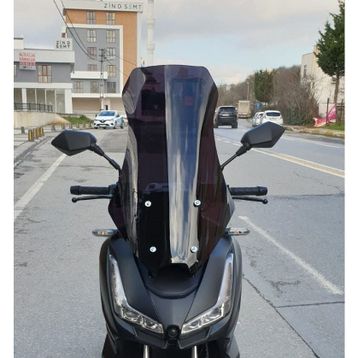 Motocam Salcano Wind 150 Ön Cam 2023-2026 Model 68 cm Siyah Renkli 4 mm Motosiklet Rüzgarlık