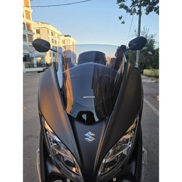 Motocam Suzuki Burgman 400 Ön Cam 2017-2026 Model 38 cm Füme Renkli 4 mm Kısa Boylu Motosiklet Rüzgarlık
