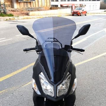 Motocam SYM JET 14 200 Ön Cam 2017-2026 Model 65 cm Füme Renkli 4 mm Uzun Motosiklet Rüzgarlık