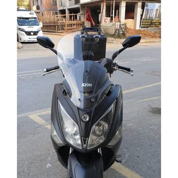 Motocam SYM Joymax 250 İ Ön Cam 2013-2016 Model 54 cm Şeffaf Renkli 4 mm Sportif Motosiklet Rüzgarlık