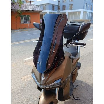 Motocam Yuki Adventure 150 Ön Cam 2023-2026 Model 75 cm Siyah Renkli 4 mm Uzun Motosiklet Rüzgarlık