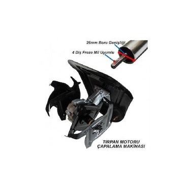 Motorlu Tırpan Çapa Aparatı 26 mm Kare Şaft