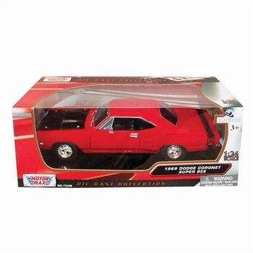 Motormax 1:24 1969 Dodge Coronet Süper Bee -Kırmızı Model Araba