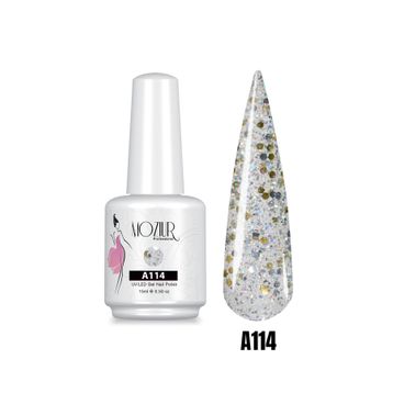 Mozıur Simli Seri A114 Uv Led Kalıcı 15 ml Oje