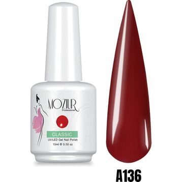 Mozıur Uv Led A136 Kırmızı Kalıcı 15 ml Oje