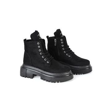 MP 222-3471FT Siyah Nubuk Fermuarlı Kız Çocuk Bot